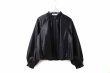 画像1: soft eco-leather blouson (BK) (1)
