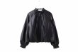 画像2: soft eco-leather blouson (BK) (2)