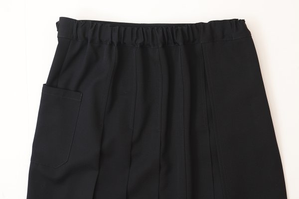画像8: ウールギャバ後染めラッププリーツスカート (NV) (8)