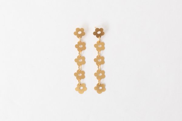 画像1: FLOWER - ETCHED METAL EARRINGS 5-PIECE (1)