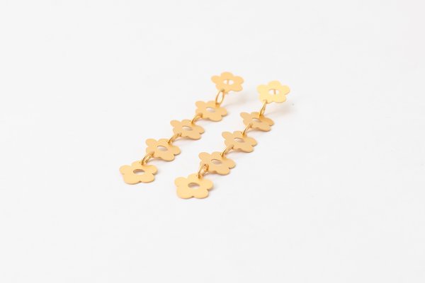 画像2: FLOWER - ETCHED METAL EARRINGS 5-PIECE (2)