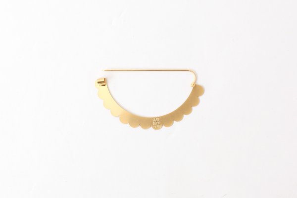 画像4: SEMICIRCULAR - ETCHED METAL BROOCH (4)
