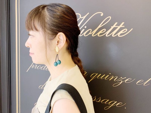 画像8: SALE50%OFF!! France dead stock チェリーイヤリング(GR) (8)