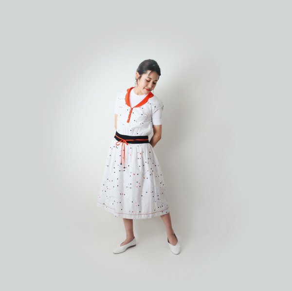 画像11: ☆ キャズエドゥミ 別注スペシャルアイテム sea fowl ドレス YS3750(WH) (11)