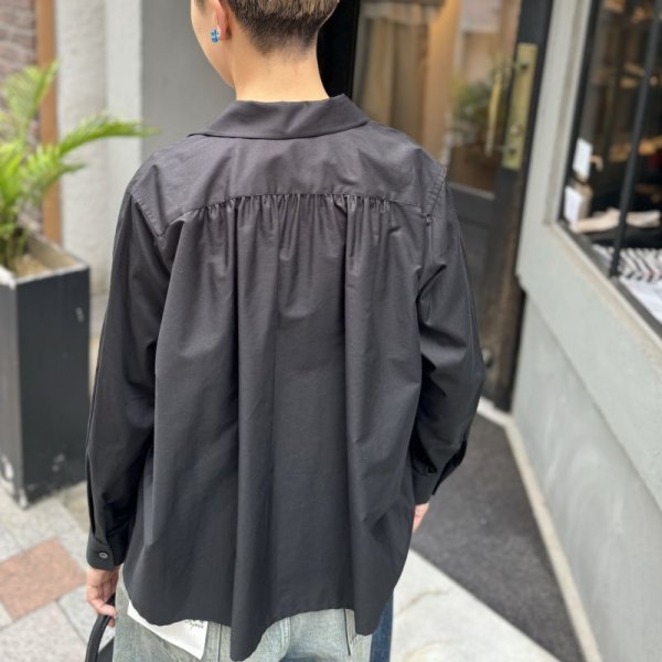 画像14: 丸襟ギャザーブラウス (BK) (14)