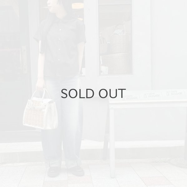 画像15: ポケット付き丸襟半袖ブラウス (BK) (15)