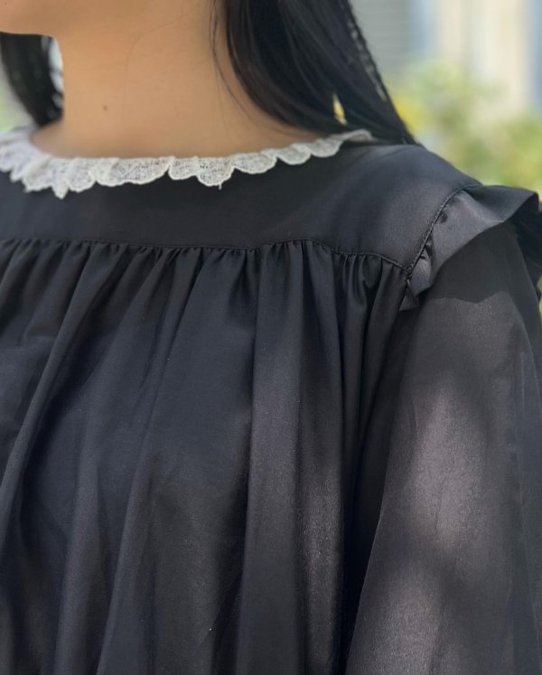 画像18: gather dress (2401-FD04:BK) (18)