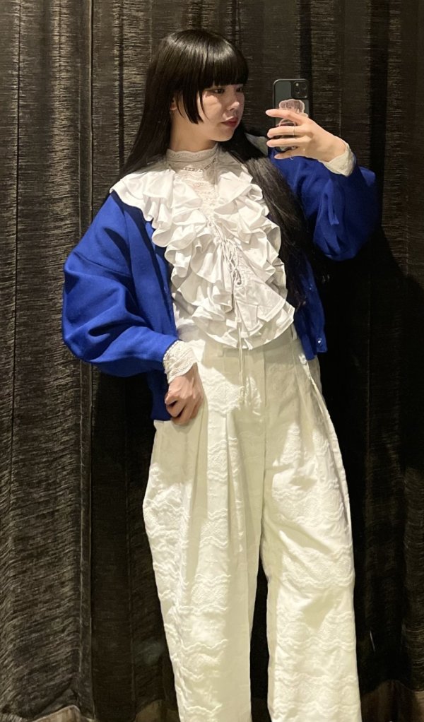 画像12: 別注!! AMOSSAミラノリブ BIGパフスリーブカーディガン (ROY:09) (12)