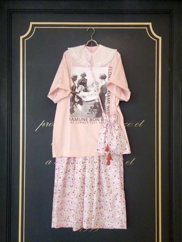 画像17: Khadi Silk Flower Print & Embroidery Tuck Pants (MCR) (17)