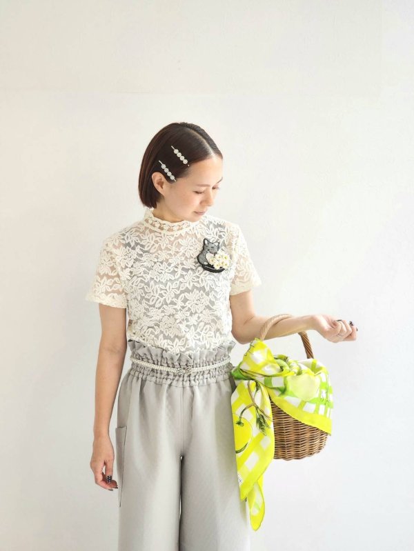 画像14: SALE!! RWDelicia Capsleeve Regular T-neck Top 100956 (BK) (14)