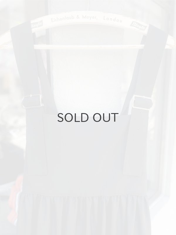 画像2: ウールギャバ後染ジャンパースカート（BK） (2)