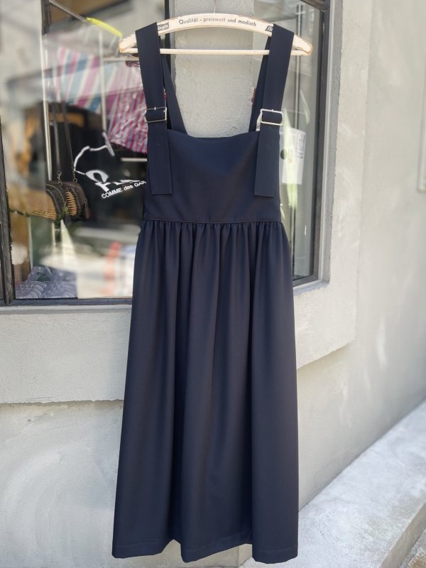 画像1: ウールギャバ後染ジャンパースカート（NV） (1)