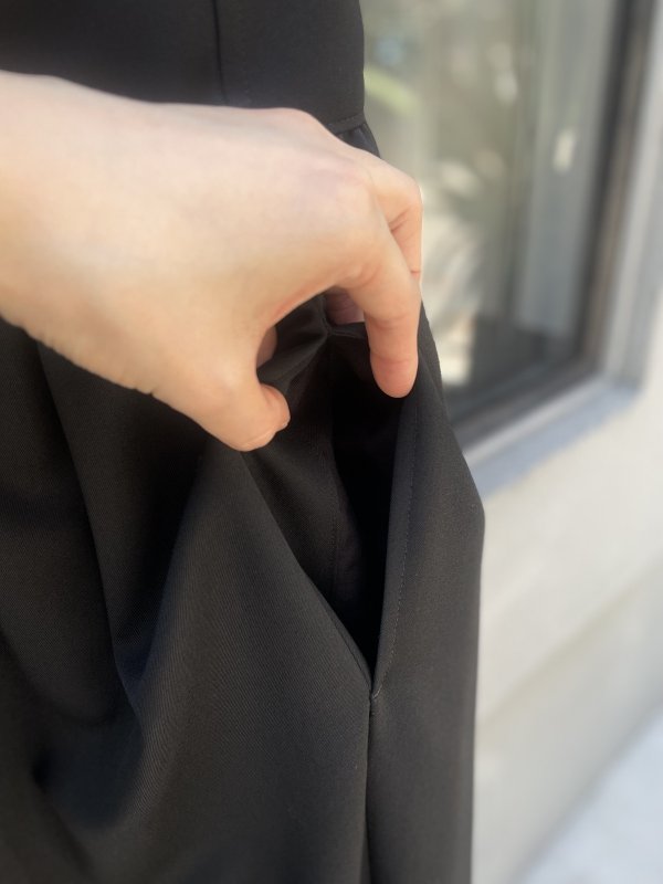 画像6: ウールギャバ後染ジャンパースカート（BK） (6)