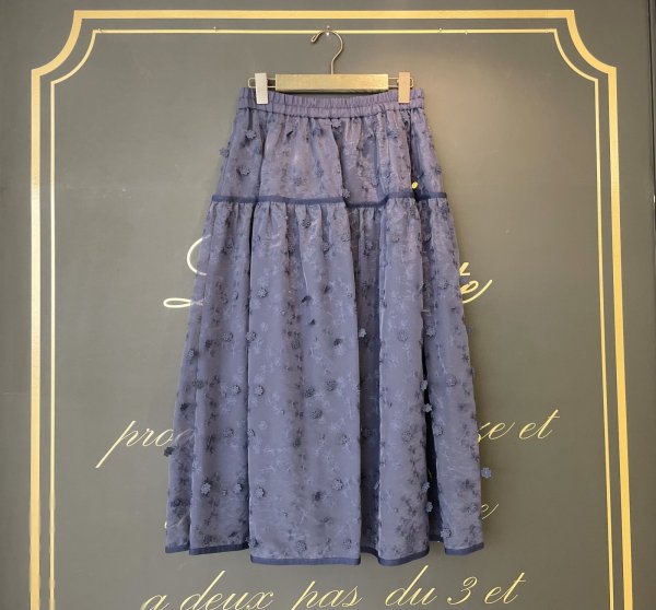 画像4: SALE40%OFF!! フラワーオーガンジースカート (4)