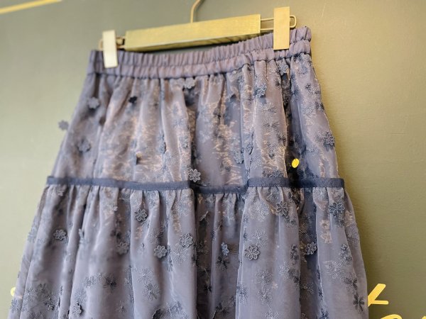 画像5: SALE40%OFF!! フラワーオーガンジースカート (5)