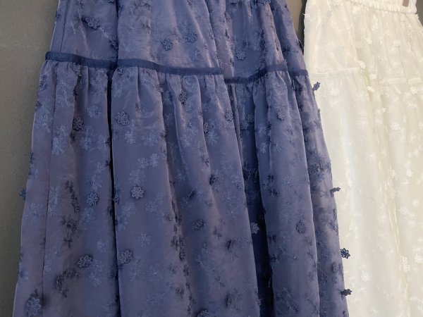 画像2: SALE40%OFF!! フラワーオーガンジースカート (2)