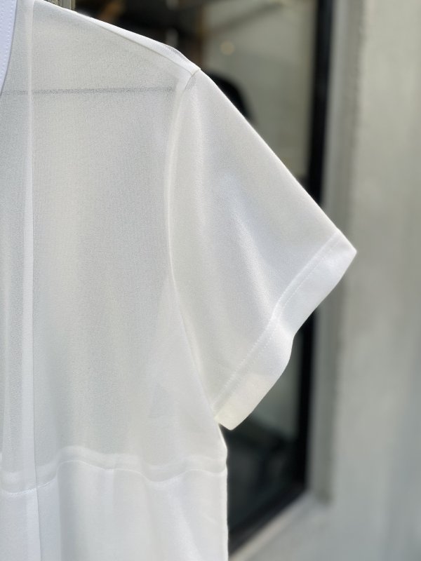 画像4: エステルトリコット×ナイロンチュールカットソー (WH) (4)