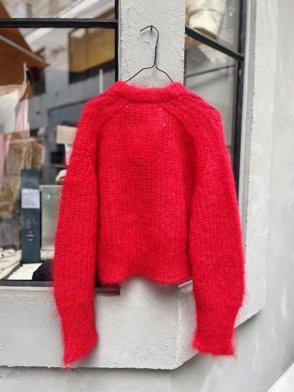 画像4: ウール片畦起毛加工モヘヤニット(BK) (4)