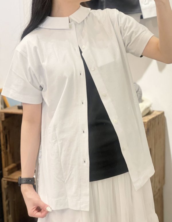 画像7: 綿ローン刺繍箔プリント×綿天竺カットソー(WH) (7)