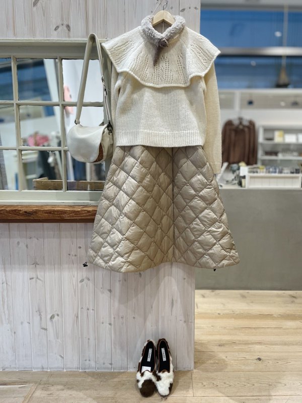 画像16: SALE!! 1/3Wool 透かし編みケープ襟プルオーバー (IV) (16)