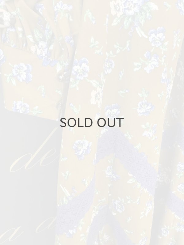 画像2: 別注!! print gather dress (BR) (2)