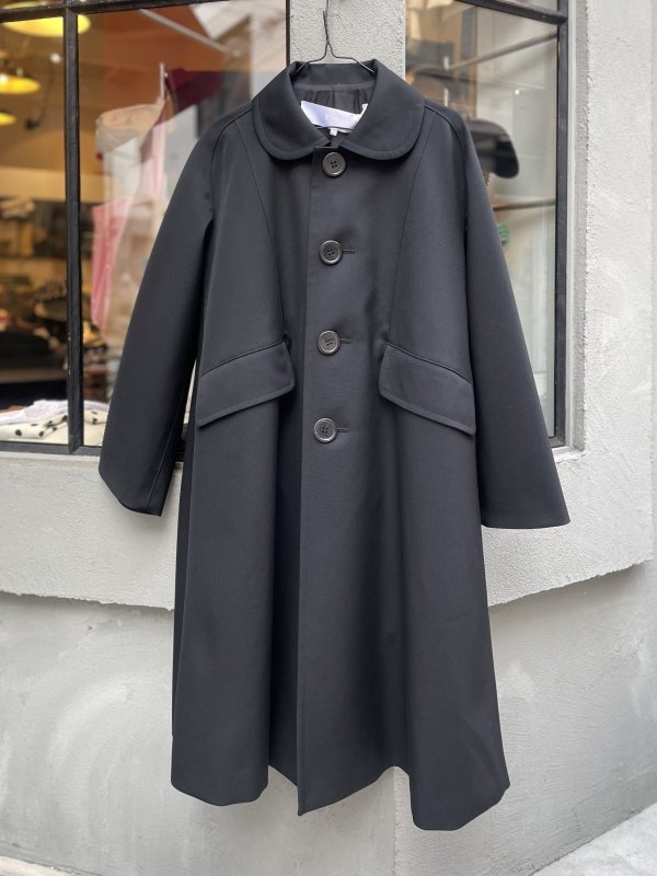 画像1: ウールギャバ後染コート(BK) (1)