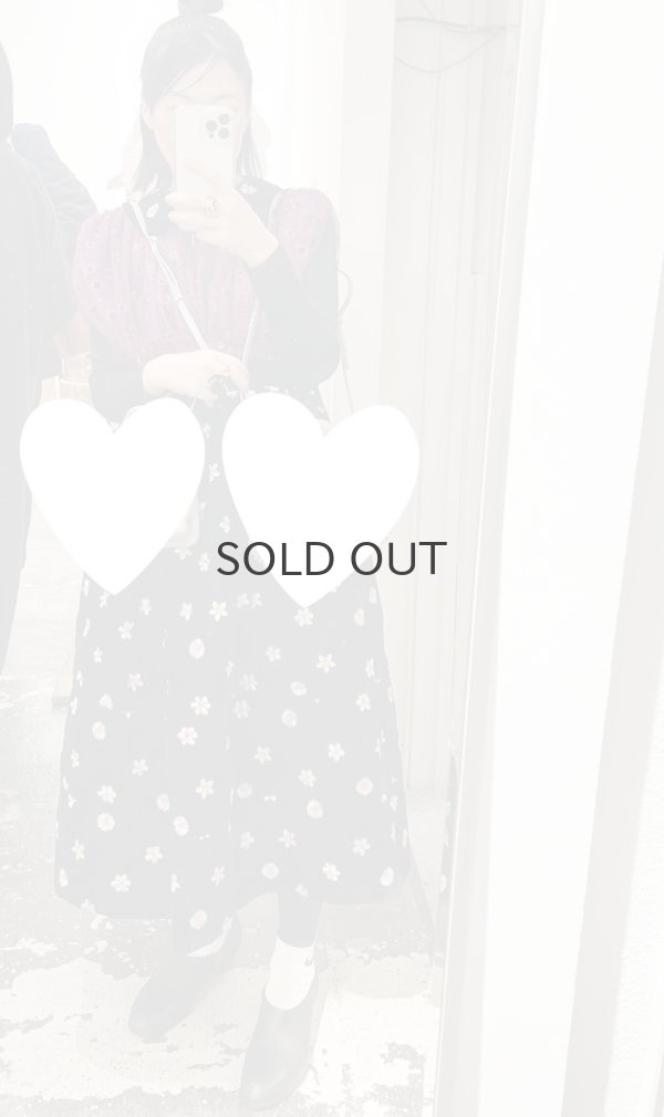 画像20: ナイロンチュールプリント×エステルベルベット刺繍ブラウス (TQ) (20)