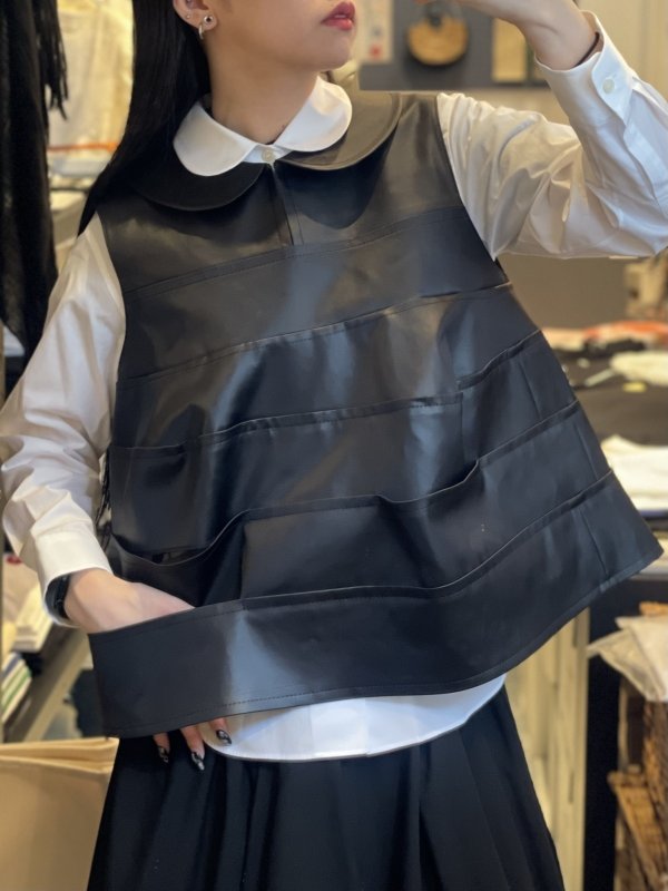 画像7: エステルサテンチンツ加工ベスト(BK) (7)