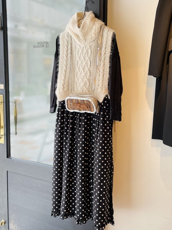 画像7: BOTONER モヘヤアラン柄 フード付きベスト (IV) (7)