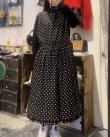 画像8: レーヨンローン水玉抜染プリント×エステルサテンエプロンワンピース (BKWH) (8)