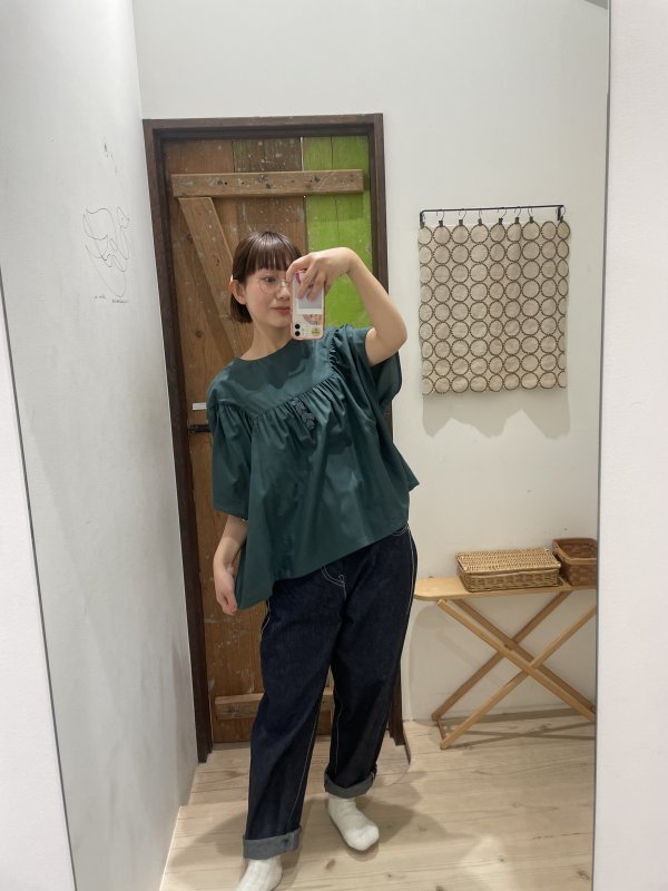 画像12: light wind ヨークギャザーブラウス (AES1428:GR) (12)