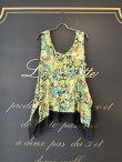 画像2: blossom garden cupro print top (GR) (2)