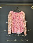 画像1: poetic blossom cupro print top (BR) (1)