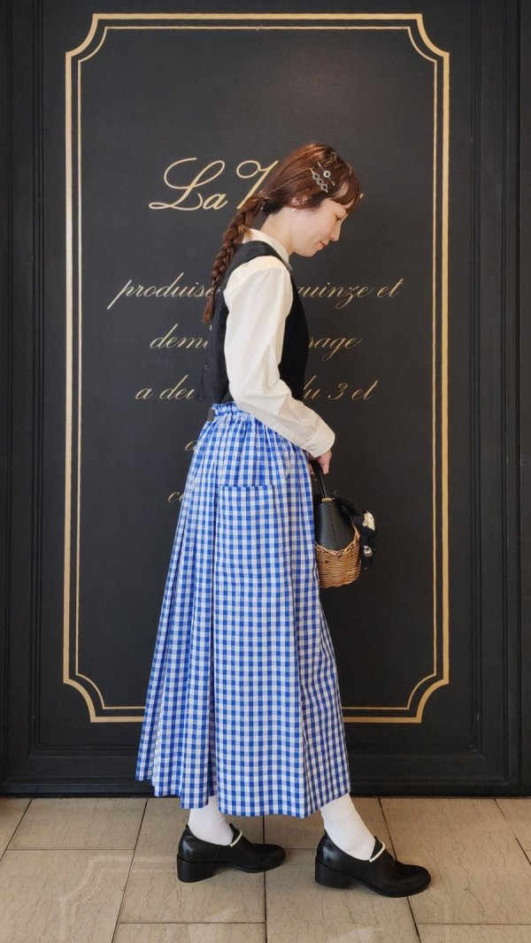 画像9: 3 ET DEMI original gingham check skirt (BL) (9)