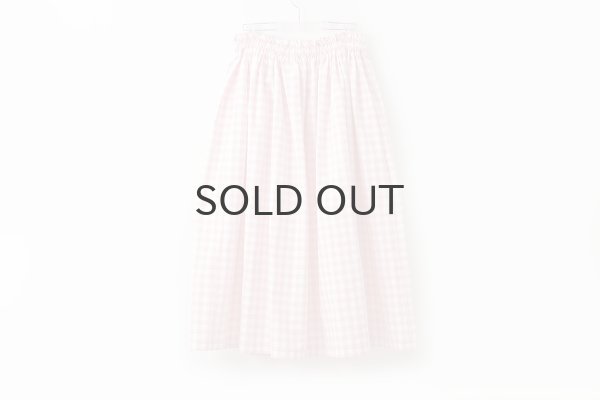 画像2: 別注!! ギンガムチェック・ギャザーロングスカート (PK/WH) (2)