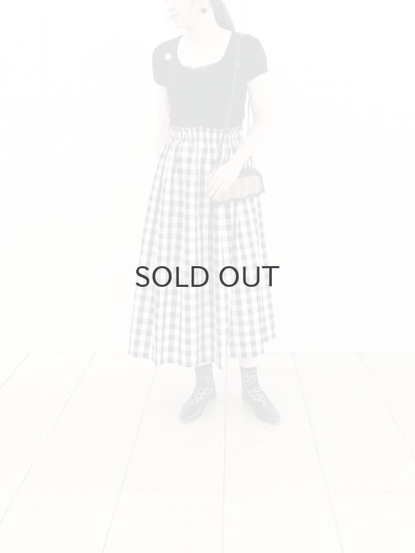 画像9: 別注!! ギンガムチェック・ギャザーロングスカート (PK/WH) (9)