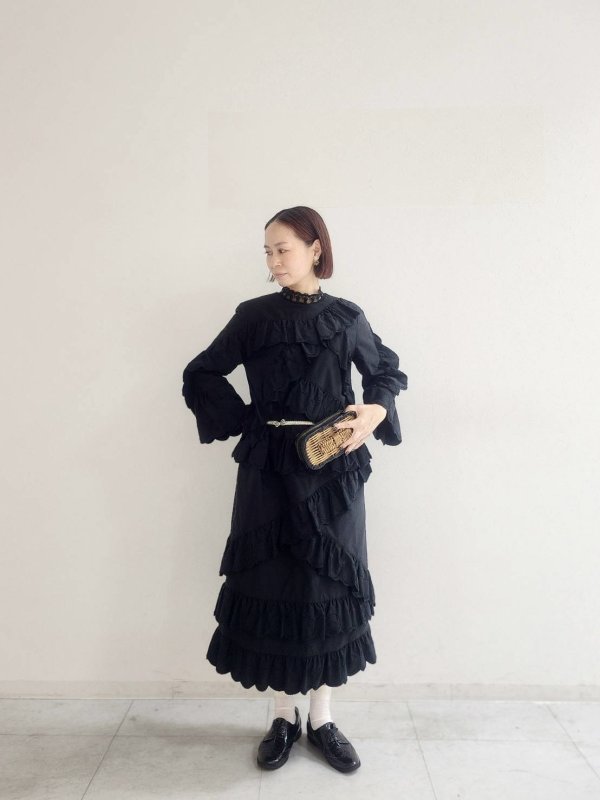 画像12: SALE!! RWDelicia Capsleeve Regular T-neck Top 100956 (BK) (12)