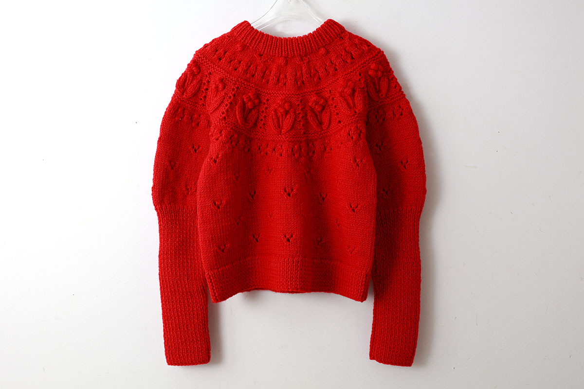 CHILD WOMAN チャイルドウーマン ネパールギルボックス 求心もよう編み