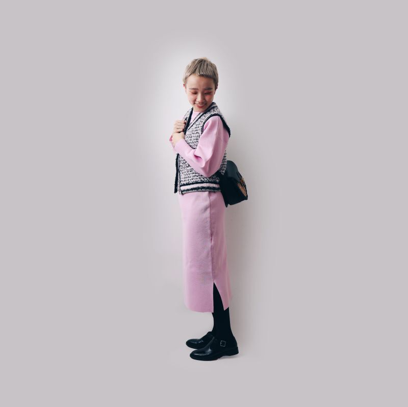 Dot and Stripes CHILD WOMAN 別注!! AMOSSAミラノリブ ワンピース