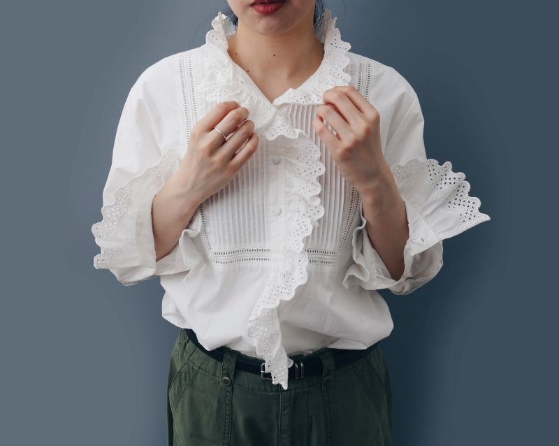 【2024】三越のお歳暮・冬ギフト Dot レースピンタックブラウス ブロード WOMAN CHILD Stripes and トップス