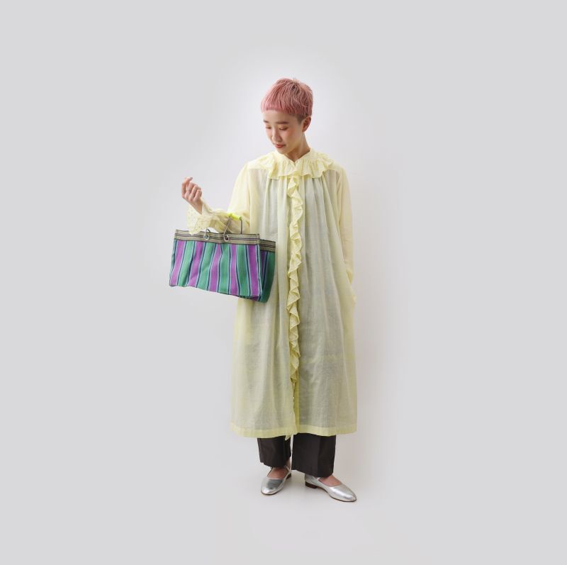 BUNON Khadi Cotton Silk Embroidery Frill Dress