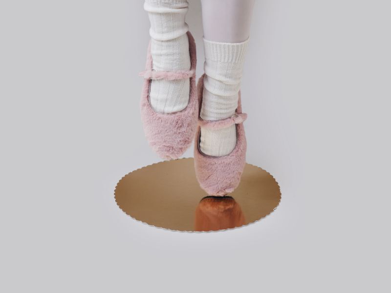 極美品 Sciuscia シューシャ MARYJANE ファーシューズ フラット
