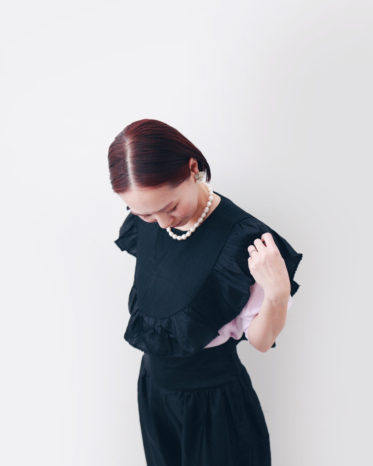 ブノン　トップス BUNON ブノン 別注!! PinTuck RuffleCollar