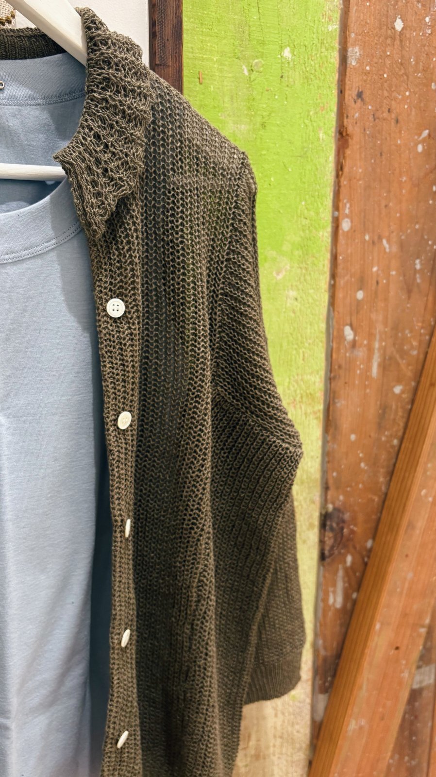 ホームスパン　手編みカーディガン homspun ホームスパン ジャガード 手編み カーディガン