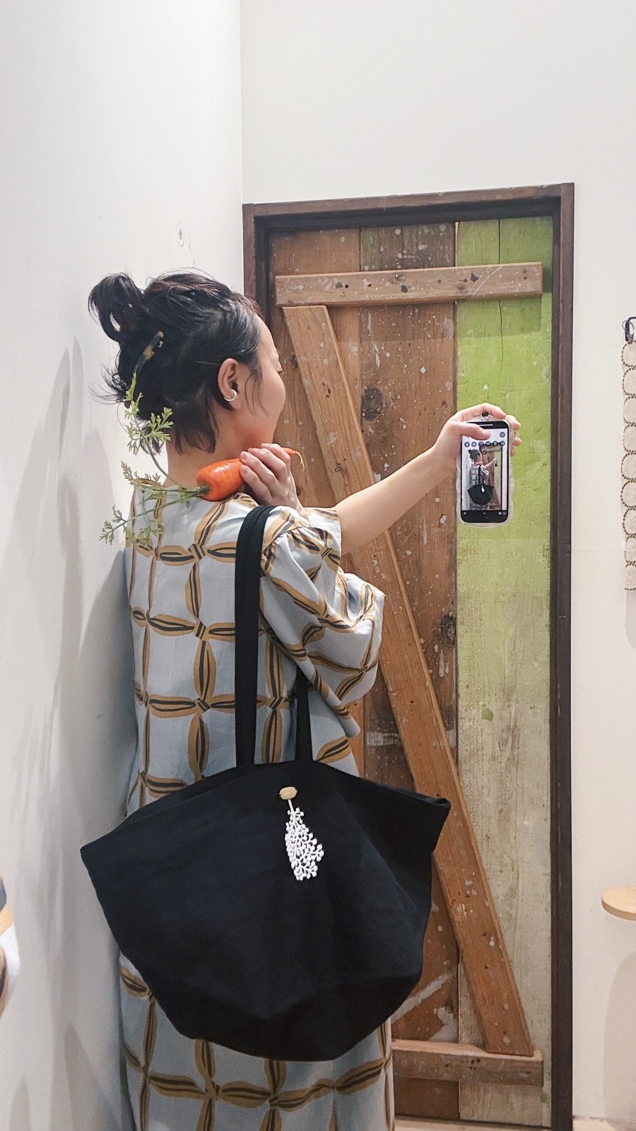 ミナペルホネン　タント　バッグ　M （ブラック） mina perhonen ミナぺルホネン tanto bag M