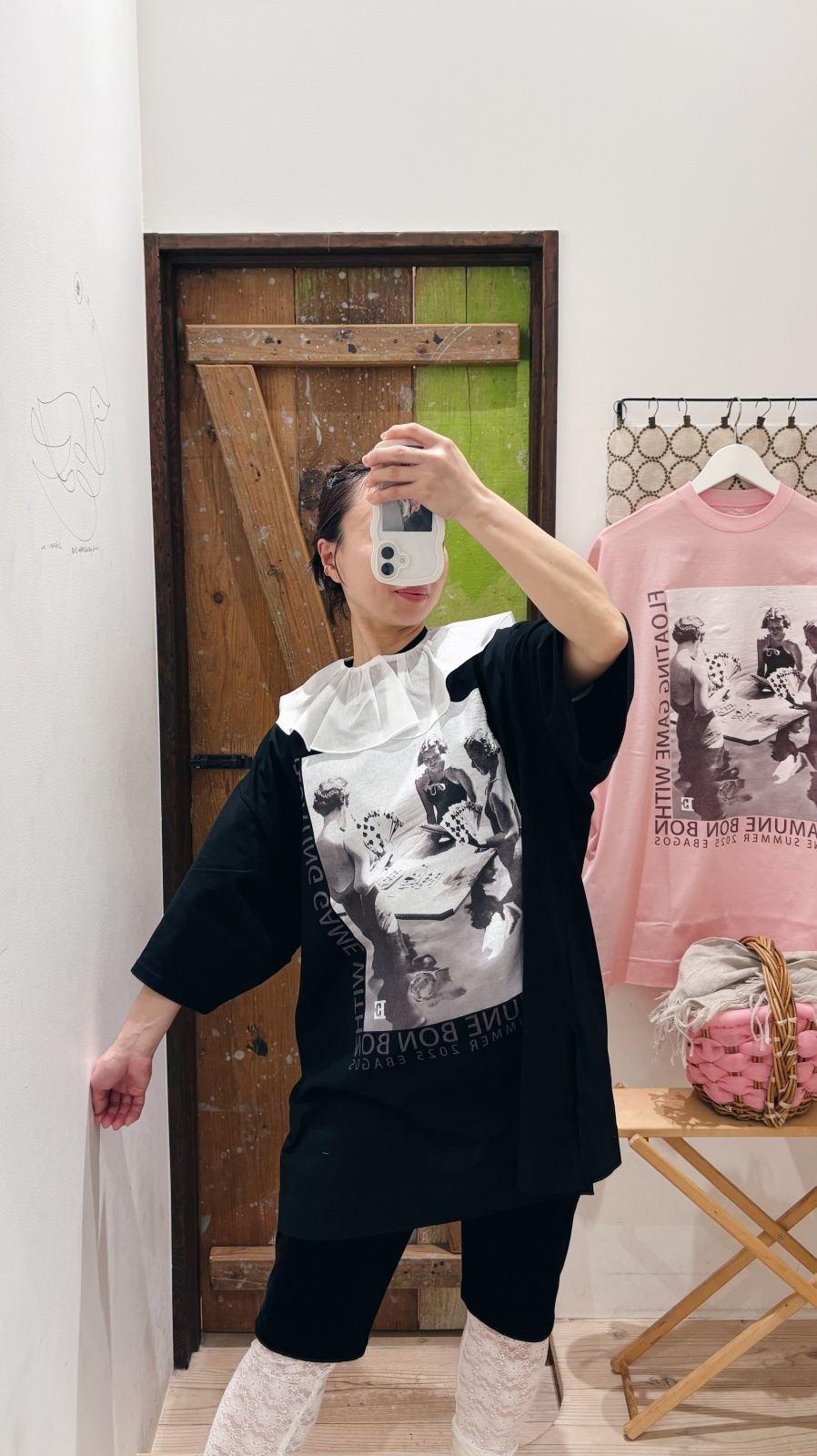 ebagos エバゴス オーガニック・コットン・プリント Big T-shirt