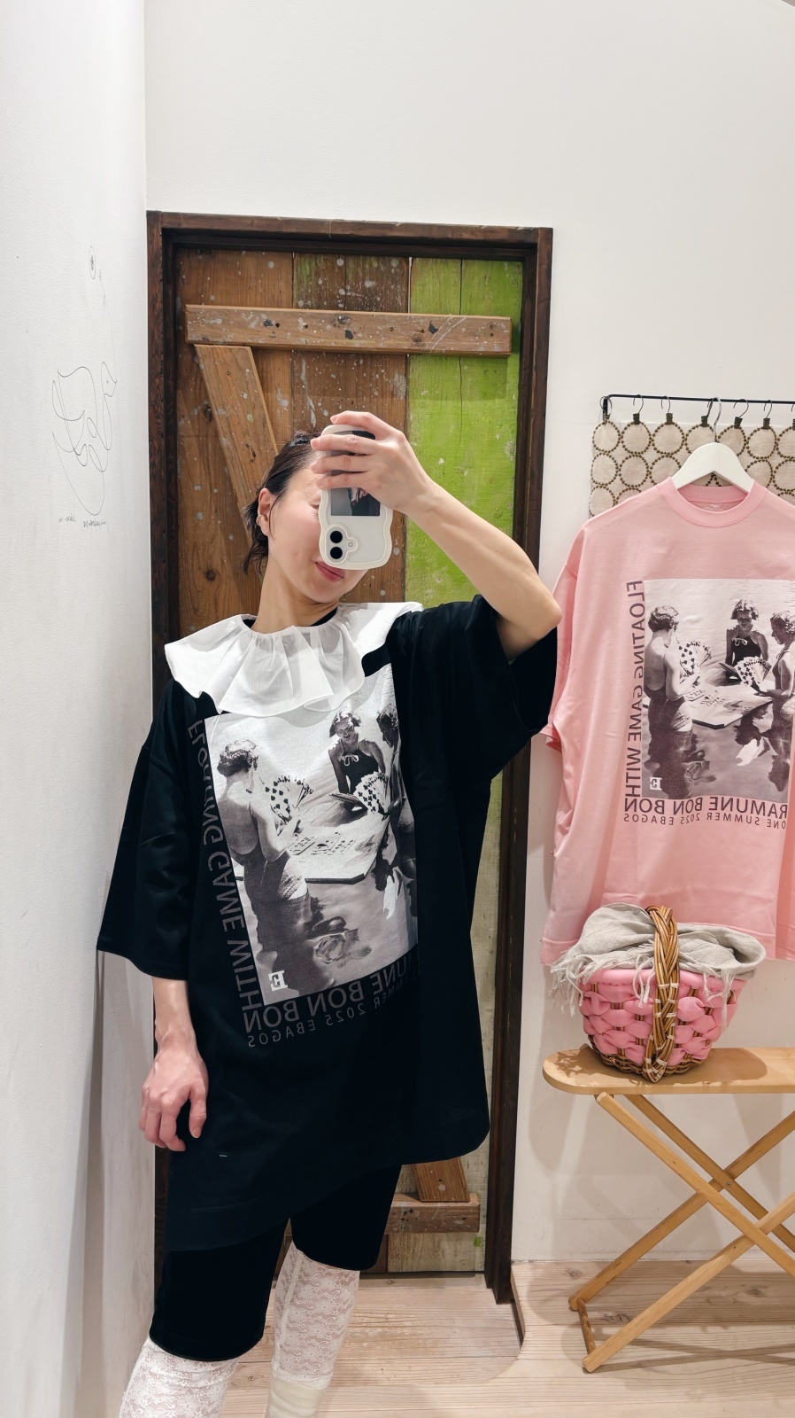 ebagos エバゴス オーガニック・コットン・プリント Big T-shirt