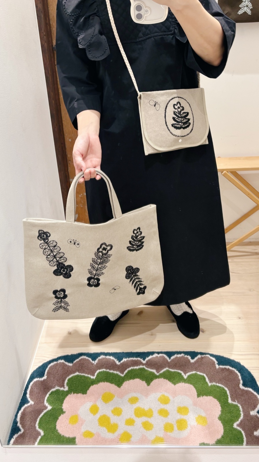 あおり巾着トートバッグ×ミナペルホネン mina perhonen ミナペルホネン 子供服 famille tote バッグ