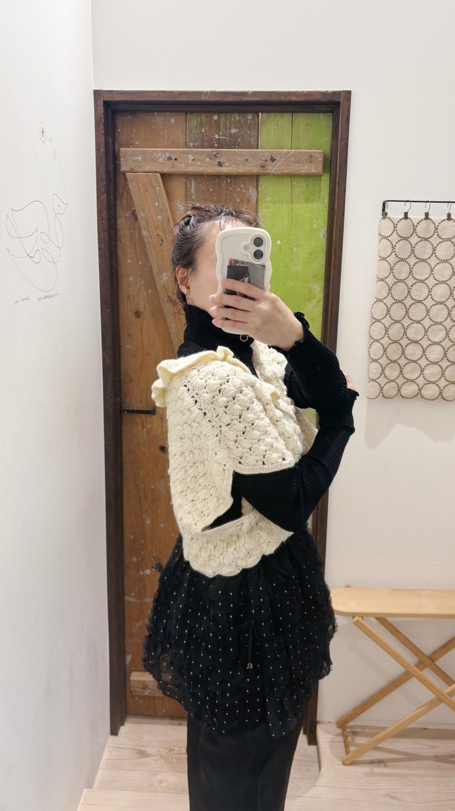 BUNON shop別注!! Hand Knit Hand Crochet Ruffle Gilet