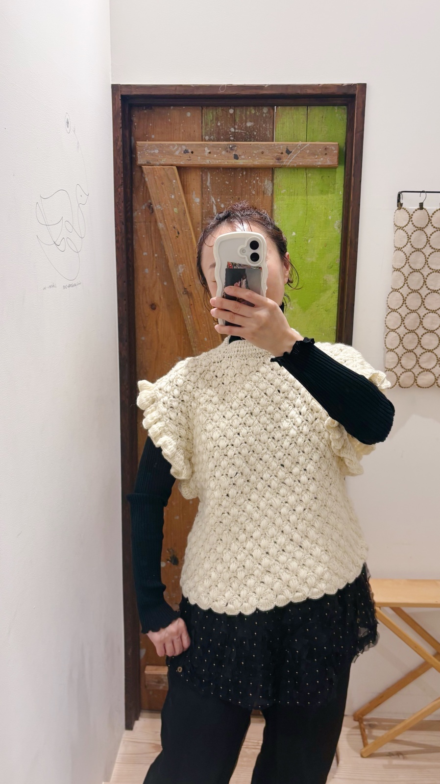 BUNON shop別注!! Hand Knit Hand Crochet Gilet